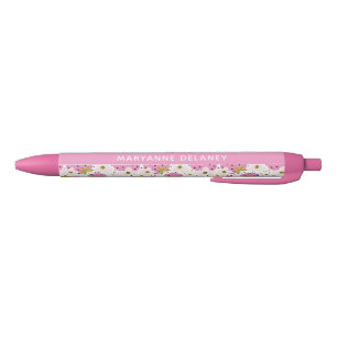 Fraises rose Nom personnalisé stylos