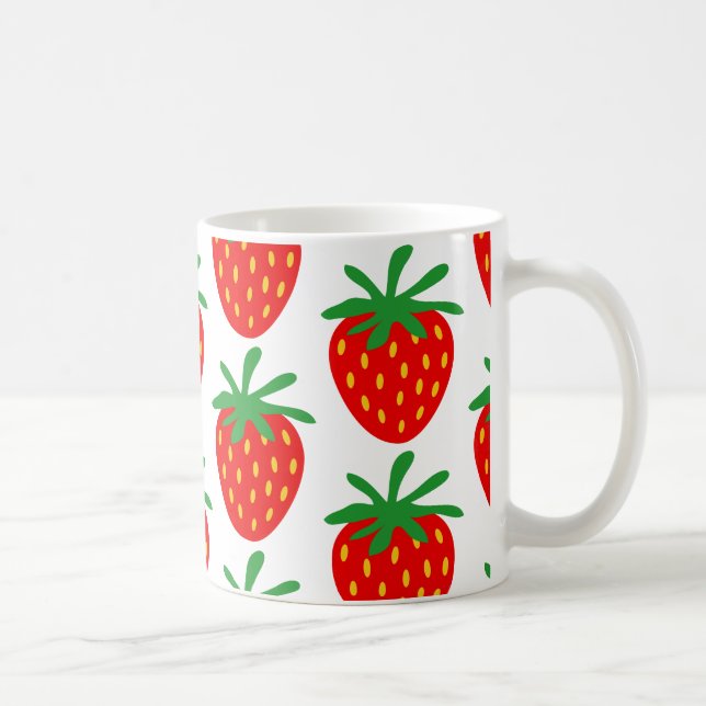 Fraises rouges motif idée cadeau de tasse à café (Droite)