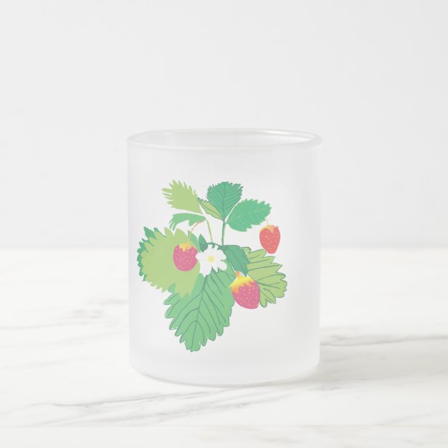 Fraises sauvages Mug en verre (Centre)