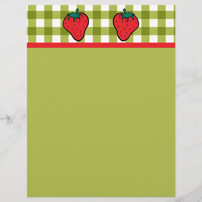 Fraises sur En vichy vert (Devant)