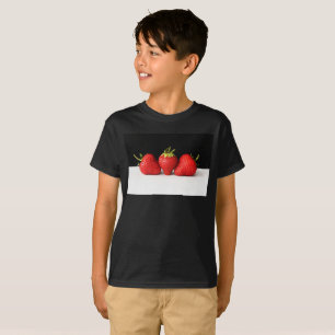 Fraises sur le noir sur blanc garçons cn T-shirt