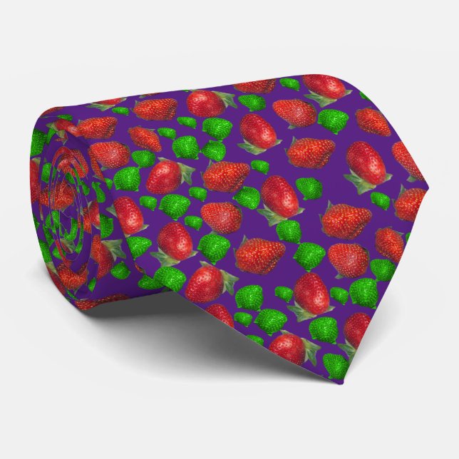 Fraises Vertes Et Rouges, Cravate (Roulé)