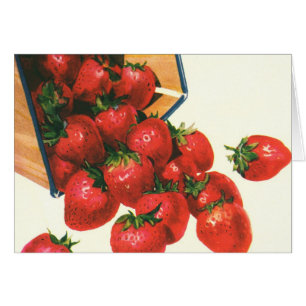 Fraises vintage dans un panier, Aliments Fruits Ba