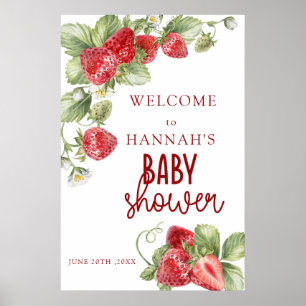 Framboise   Affiche de bienvenue baby shower