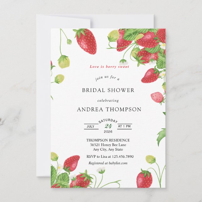 Framboise | Sweet Bridal Shower Invitation (Devant)