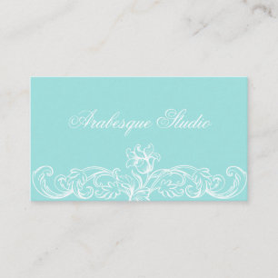 Frame floral laiteux blanc sur Carte de visite ble