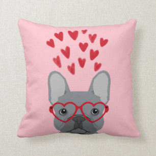 Français Bulldog Love Valentines Coussin