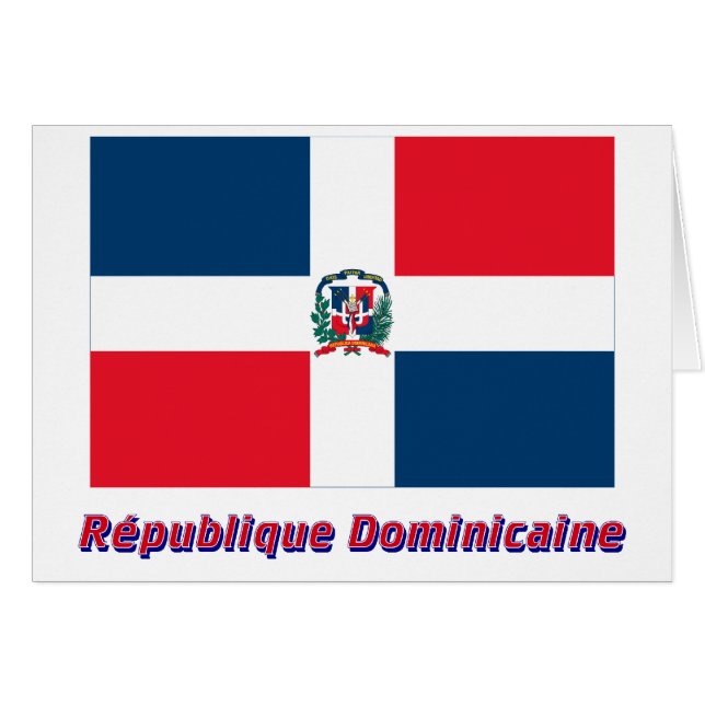 Français d'en de nom de dominicaine de Drapeau (Devant horizontal)