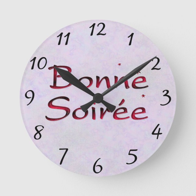 Français : Horloge ronde Bonne Soiree (Recto)