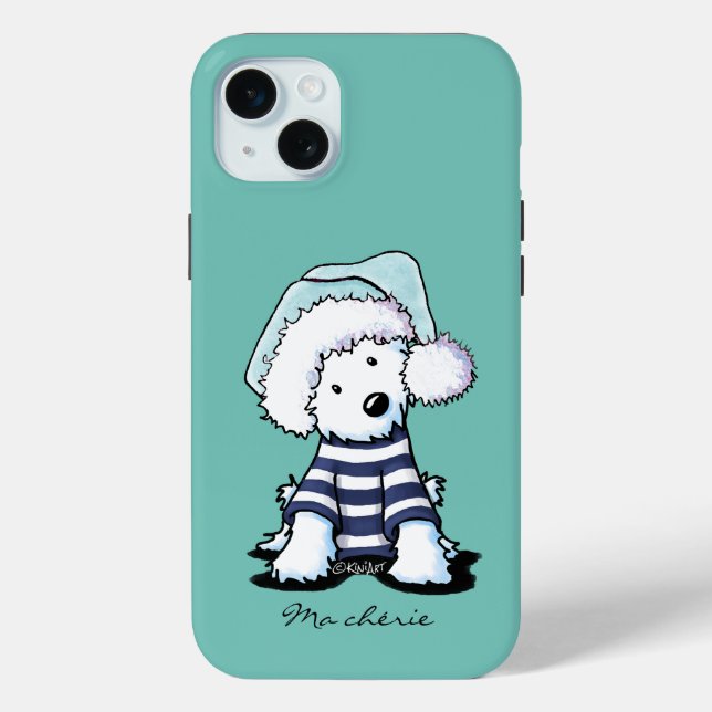 Français KiniArt Noël Westie Chien coque iphone (Verso)