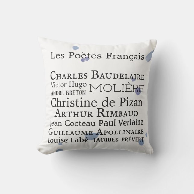Français Poètes Coussin extérieur (Recto)