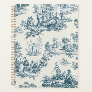 Français toile de jouy sage vert élégant