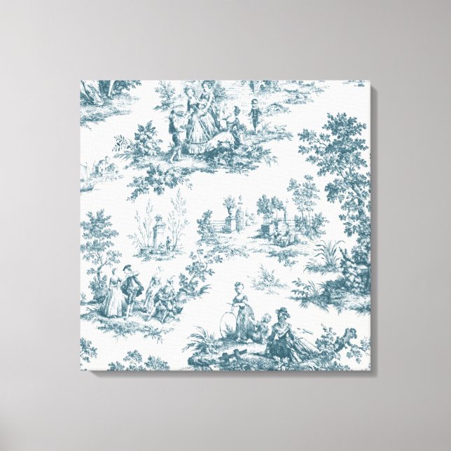 Français toile de jouy sage vert élégant (Recto)