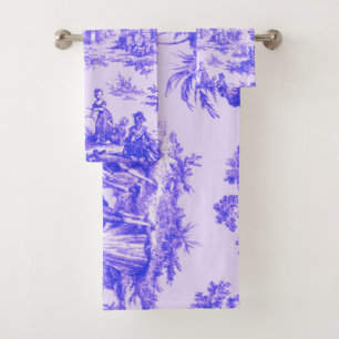 Française toile de jouy bleu et blanc élégant