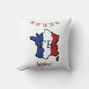 France - coussin avec drapeaux français