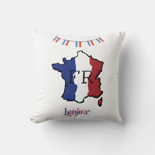 France - coussin avec drapeaux français (Recto)