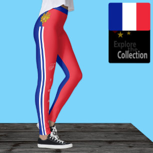 France leggings de mode, Drapeau français /sports