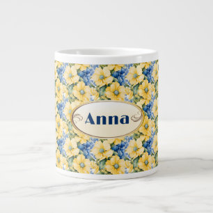 France Pays Fleurs jaunes et bleues Mug