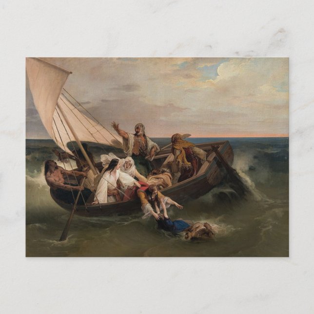 Francesco Hayez - Bateau grec Fugitives Carte post (Devant)