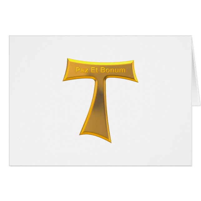 Franciscain Tau Cross Pax Et Bonum Or Metallic (Devant horizontal)