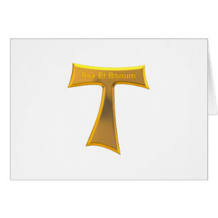 Franciscan Tau Cross Pax Et Bonum Gold Metallic