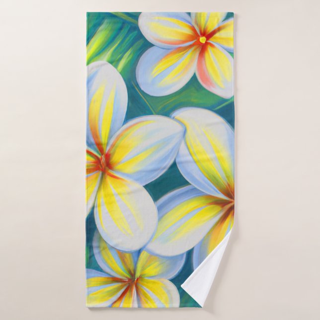 Frangipani peinture Serviette de bain tropicale (Serviette de bain)