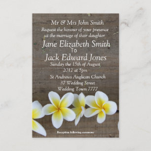 Frangipani Plage Mariage sur mesure Invitations