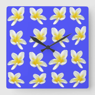 Frangipani Summer Breeze, horloge murale Carré.