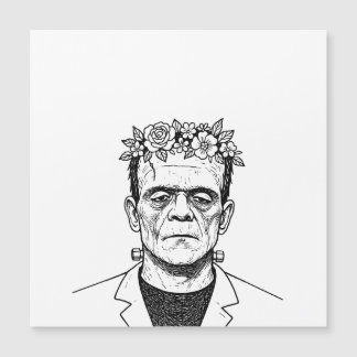 Frankenstein avec une couronne de fleurs