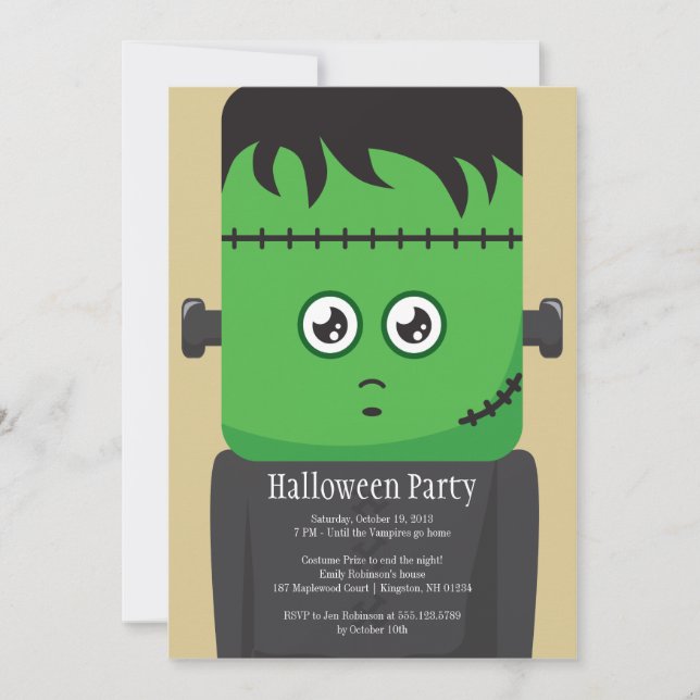 Frankenstein Halloween Party Invitation (Devant)