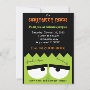 Frankenstein Halloween Party Invitation