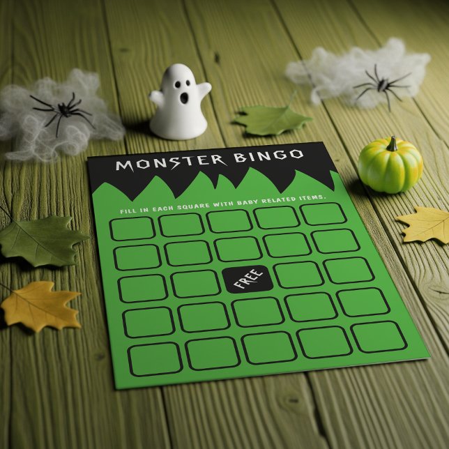 Frankenstein Monster Bingo Baby shower Jeu (Frankenstein Monster Bingo Baby Shower Game
)