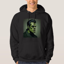 frankenstein, sweat - shirt à capuche noir