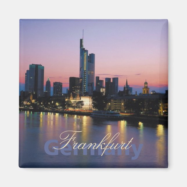 Frankfort Allemagne Nightime Photo Souvenir Magnet (Devant)