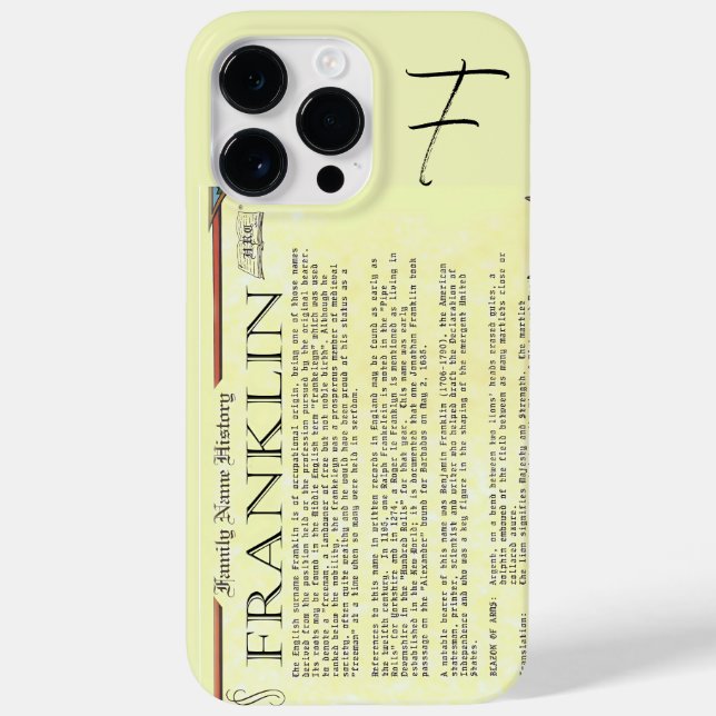 Franklin History Nom Coque iphone (Verso)