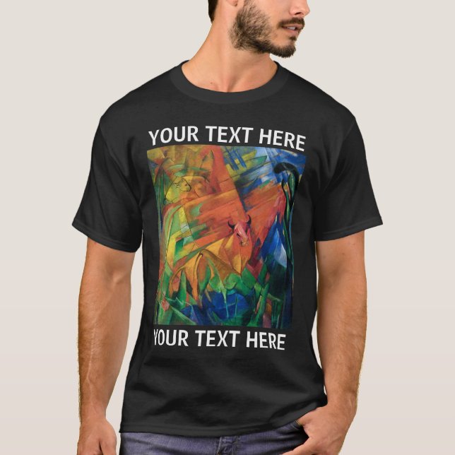 Franz Marc Animaux dans un paysage T-shirt noir (Devant)