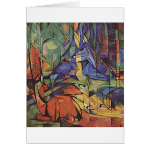 Franz Marc - cerf commun dans le faon de la lune