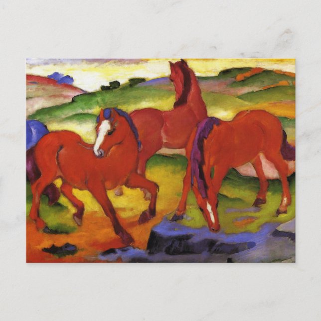 Franz Marc Grading Horses Carte postale (Devant)