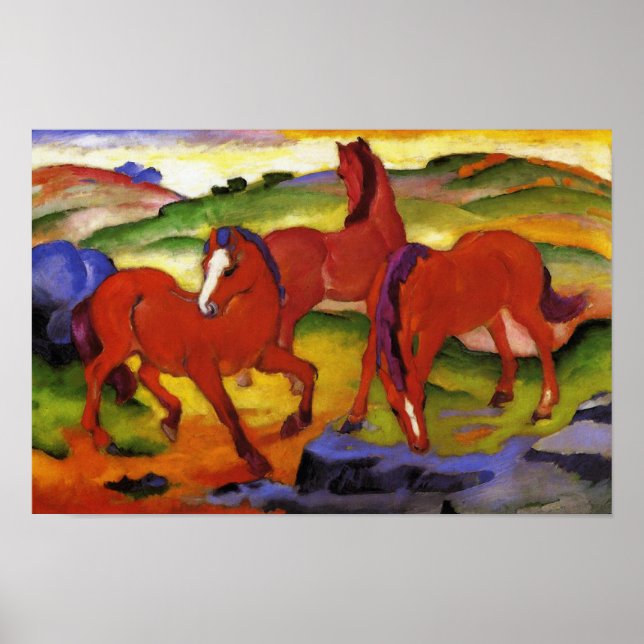 Franz Marc Grazing Horses Poster (Devant)