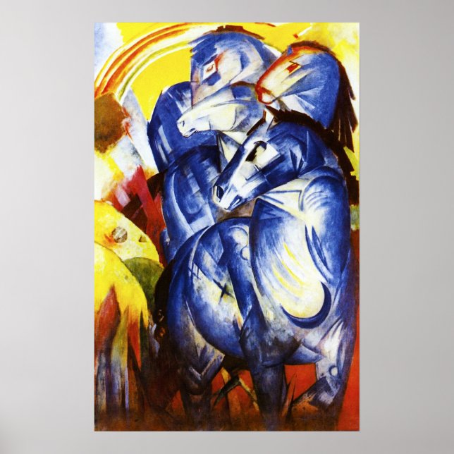 Franz Marc La Tour des Chevaux Bleus Poster (Devant)