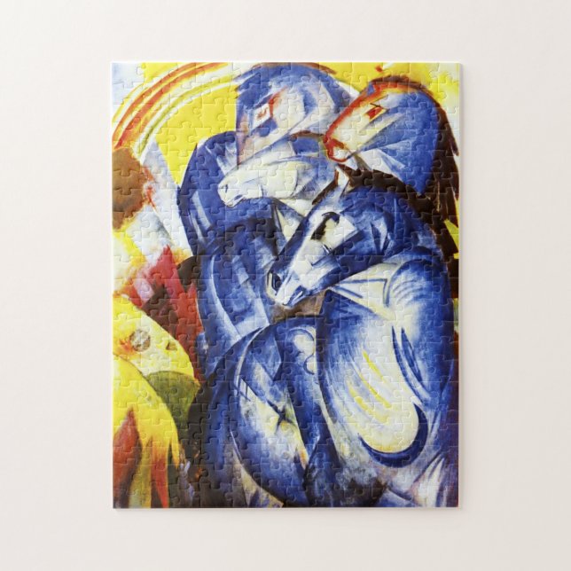 Franz Marc la tour du puzzle bleu de chevaux (Vertical)