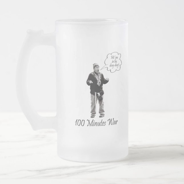 Frappe-les dans la ding 100 minutes Frosted Mug (Gauche)