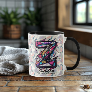 Frapper Mug Monogramme Abstrait - Z pour Zachary