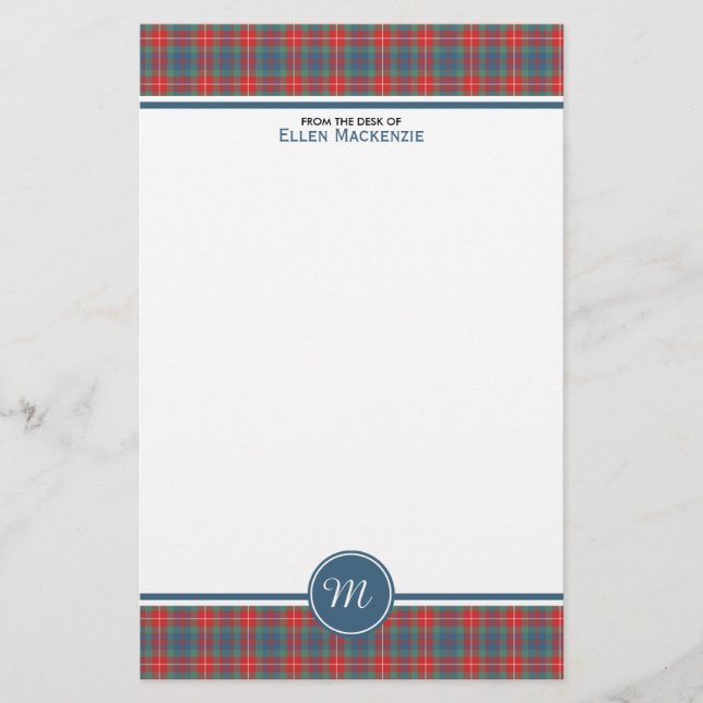 Fraser de Lovat Ancien Tartan Monogramme Papeterie (Devant)