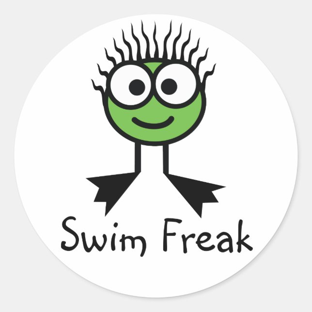 Freak de nage - Stickers de caractères verts (Devant)