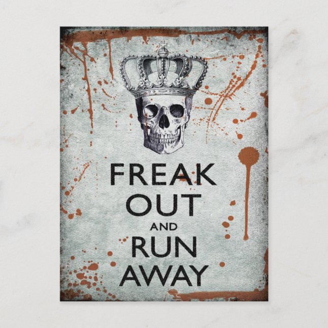 Freak Out and Run Ave Halloween Carte postale (Devant)