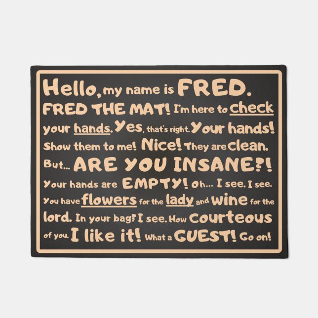 Fred le Tapis – Inspection impertinente à l'entrée (Devant)