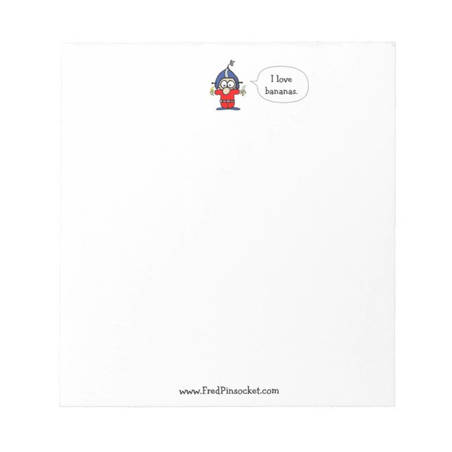 Fred Pinsocket Spaceman - Bloc-notes "I Love Banan (Devant)