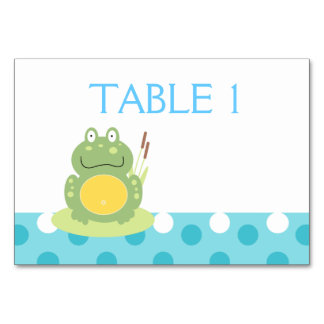 Freddy la carte de table personnalisée Grenouille