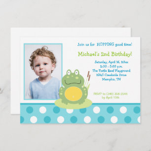 Freddy la grenouille Photo Anniversaire Invitation